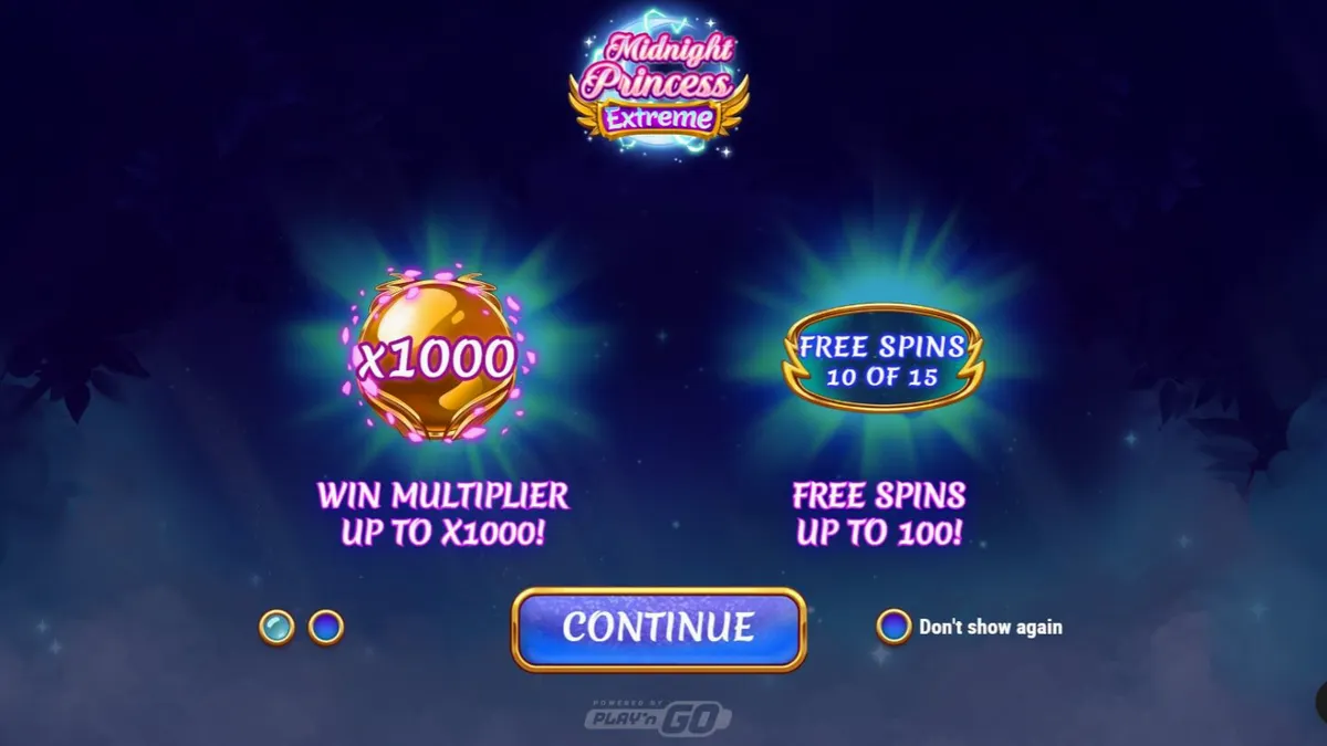Tampilan visual slot Midnight Princess Extreme dengan tema anime kosmik