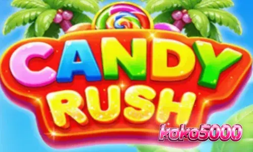 Tampilan visual slot Candy Rush dengan tema permen yang cerah dan penuh warna.